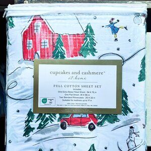 Cupcakes & Cashmere Christmas Tree Holiday Cotton Sheet Set - 4-pc FULL Size